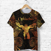 Custom Ophiuchus Zodiac Polynesian T Shirt Unique Style Gold LT8 - Wonder Print Shop