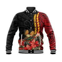 Papua New Guinea Baseball Jacket Unique Bird With Tropical Vintage Plant LT9 - Wonder Print Shop