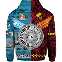 Custom Papua New Guinea Polynesian And Fiji Tapa Zip Hoodie Together Bright Color LT8 - Wonder Print Shop