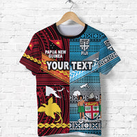 Custom Papua New Guinea And Fiji T Shirt Together Bright Color LT8 - Wonder Print Shop