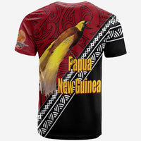 Custom Papua New Guinea Bird of Paradise with Polynesian Pattern T Shirt - Wonder Print Shop