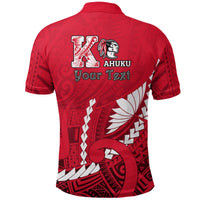 Custom Kahuku Hawaiian School Polo Shirt Enthusiasm Red Raiders LT13 - Wonder Print Shop