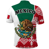 Happy Mexico Fathers Day Polo Shirt Mexican Aztec Pattern - Wonder Print Shop