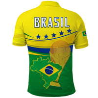 Brazil Football Polo Shirt Soccer Campeao Football 2022 Brasil Mix Map LT13 - Wonder Print Shop