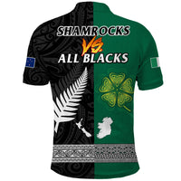 Ireland Shamrock and New Zealand Fern Polo Shirt Rugby Go Shamrock vs All Black LT13 - Wonder Print Shop