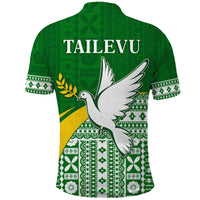 Tailevu Rugby Polo Shirt Fiji Rugby Tapa Pattern Green LT13 - Wonder Print Shop