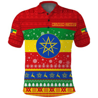 Ethiopia Polo Shirt Merry Christmas Mix African Pattern LT13 - Wonder Print Shop