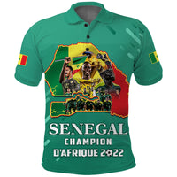 Senegal Football Polo Shirt The Champions 2022 Style Map and Lion LT13 - Wonder Print Shop