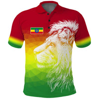 Ethiopia Polo Shirt Lion Ethiopian Style Flag LT13 - Wonder Print Shop