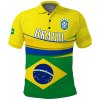 Custom Brazil Football Polo Shirt Soccer Campeao Football 2022 Brasil Mix Map LT13 - Wonder Print Shop