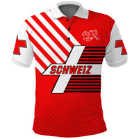 (Custom Text and Number) Switzerland Football Polo Shirt Schweizer Pati Champion Sporty LT13 - Wonder Print Shop