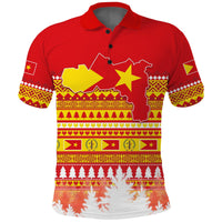 Tigray Polo Shirt Merry Christmas Mix African Pattern LT13 - Wonder Print Shop