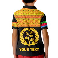 Custom Eritrea Tibeb Polo Shirt KID Eritrean Cross Mix Flag Version Black LT13 - Wonder Print Shop