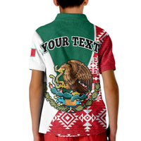 Custom Happy Mexico Fathers Day Polo Shirt KID Mexican Aztec Pattern - Wonder Print Shop