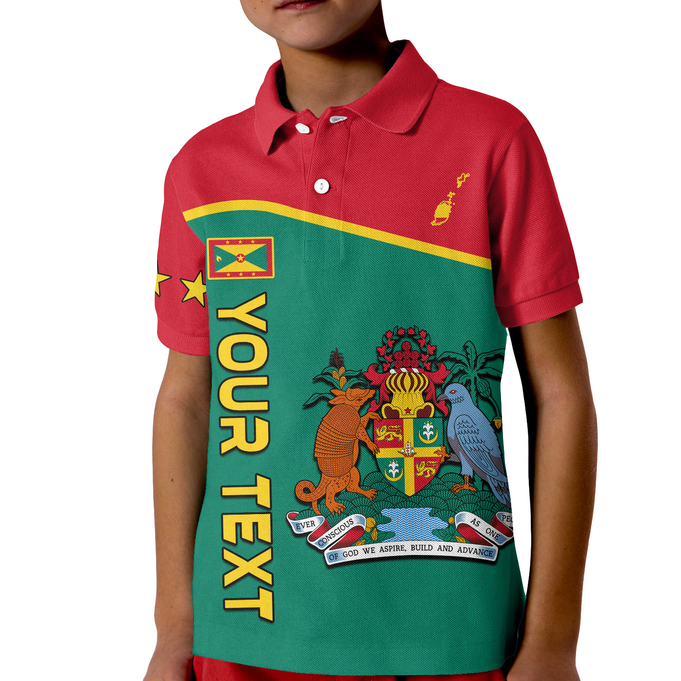 custom-personalised-grenada-polo-shirt-kid-coat-of-arms-and-map-impressive