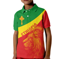 Ethiopia Polo Shirt KID Ethiopian Cross and Lion of Judah LT13 - Wonder Print Shop
