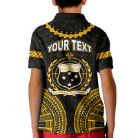 Custom Samoa Ula Nifo Tribal Polo Shirt KID Gold Style LT6 - Wonder Print Shop