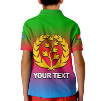 Custom Eritrea Polo Shirt KID Gradient Color Flag With Map LT6 - Wonder Print Shop