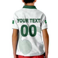 (Custom And Number) Saudi Arabia Soccer Polo Shirt Football 2022 KID White Jersey LT6