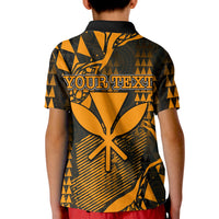 Custom Hawaii Golf Shirts Kanaka Map Polo Shirt KID Orange Style LT6 - Wonder Print Shop