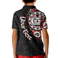 Custom Canada Haida Polo Shirt KID Sun LT6 - Wonder Print Shop