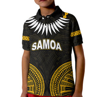 Custom Samoa Ula Nifo Tribal Polo Shirt KID Gold Style LT6 - Wonder Print Shop