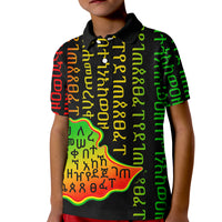 Ethiopia Polo Shirt KID Ethiopia Alphabet Patterns LT6 - Wonder Print Shop