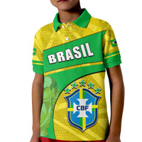 Custom Brasil Polo Shirt Football 2022 KID Basic Style LT6 - Wonder Print Shop