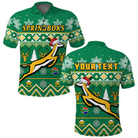 Custom South Africa Rugby Polo Shirt Christmas Springboks Proud Geseende Kersfees - Wonder Print Shop