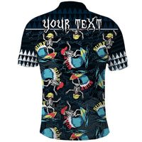 Custom Hawaii Skeleton Surf Polo Shirt Halloween Hawaiian Tribal LT13 - Wonder Print Shop