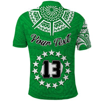 (Custom Text and Number) Rarotonga Cook Islands Polo Shirt Turtle and Map Style Green LT13 - Wonder Print Shop