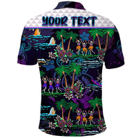 Custom Hawaii Skeleton Dancing Polo Shirt Halloween Hawaiian Turtle LT13 - Wonder Print Shop
