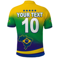 (Custom Text and Number) Brazil Football Polo Shirt Soccer 2022 World Cup Selecao Brasil Campeao Style Color Flag LT13 - Wonder Print Shop
