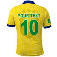 (Custom Text and Number) Brazil Football Polo Shirt World Cup Champions Soccer 2022 Selecao Brasil Campeao LT13 - Wonder Print Shop