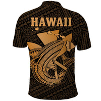 Custom Hawaii Polo Shirt Kakau Kanaka Maoli Combine Polynesian Shark Ver.01 - Wonder Print Shop