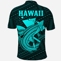 Custom Hawaii Polo Shirt Kakau Kanaka Maoli Combine Polynesian Shark Ver.04 - Wonder Print Shop