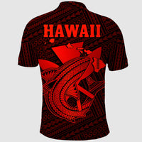 Custom Hawaii Polo Shirt Kakau Kanaka Maoli Combine Polynesian Shark Ver.06 - Wonder Print Shop