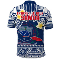 Samoa Polo Shirt Samoan Plumeria Flowers Mix Polynesian Pattern - Wonder Print Shop