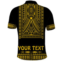 Custom Polynesian Polo Shirt Dashiki With Polynesian Tattoo Royal Golden Version - Wonder Print Shop