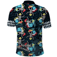 Hawaii Skeleton Surf Polo Shirt Halloween Hawaiian Tribal LT13 - Wonder Print Shop