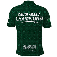 Saudi Arabia Football Polo Shirt Saudi Green Falcon Champions 2022 World Cup LT13 - Wonder Print Shop
