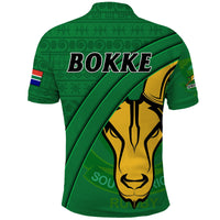 South Africa Rugby Polo Shirt Bokke Springbok With African Pattern Stronger Together - Wonder Print Shop