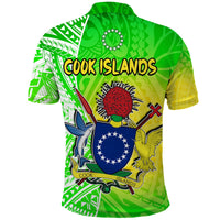 Happy Mangaia Gospel Day Polo Shirt Cook Islands Coat of Arms Polynesian Pattern - Wonder Print Shop