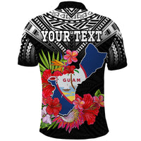 Custom Chamorro Guam Polo Shirt Guaman Latte Stone Tropical Flowers Black Style - Wonder Print Shop