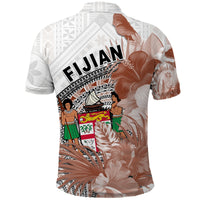Fiji Tapa Polo Shirt White Fijian Masi Be Loved Hibiscus LT13 - Wonder Print Shop