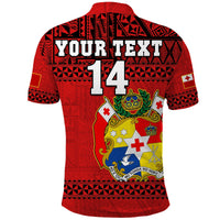 Custom Text And Number Tonga Rugby Polo Shirt Mate Maa Tonga Pacific Ngatu Black - Wonder Print Shop