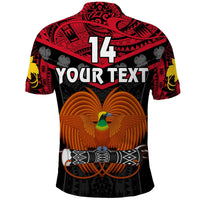 Custom Text And Number Papua New Guinea Rugby Polo Shirt PNG Kumuls Bird Of Paradise Black - Wonder Print Shop