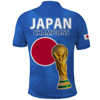 Japan Football Polo Shirt Samurai Blue Champions 2022 World Cup LT13 - Wonder Print Shop