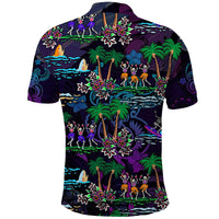 Hawaii Skeleton Dancing Polo Shirt Halloween Hawaiian Turtle LT13 - Wonder Print Shop