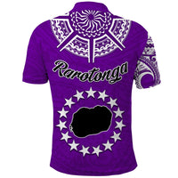 Rarotonga Cook Islands Polo Shirt Turtle and Map Style Purple LT13 - Wonder Print Shop